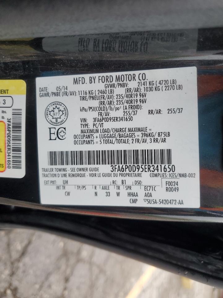 2014 Ford Fusion Titanium VIN: 3FA6P0D95ER341650 Lot: 57052785