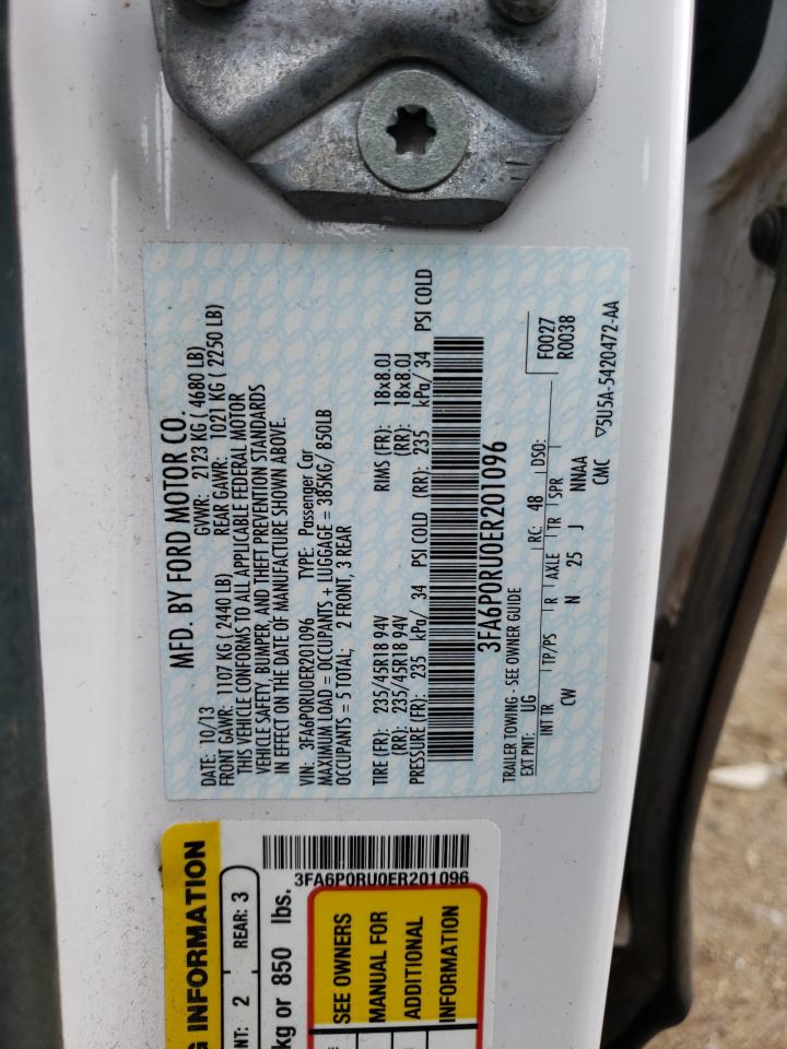 2014 Ford Fusion Titanium Hev VIN: 3FA6P0RU0ER201096 Lot: 56690735