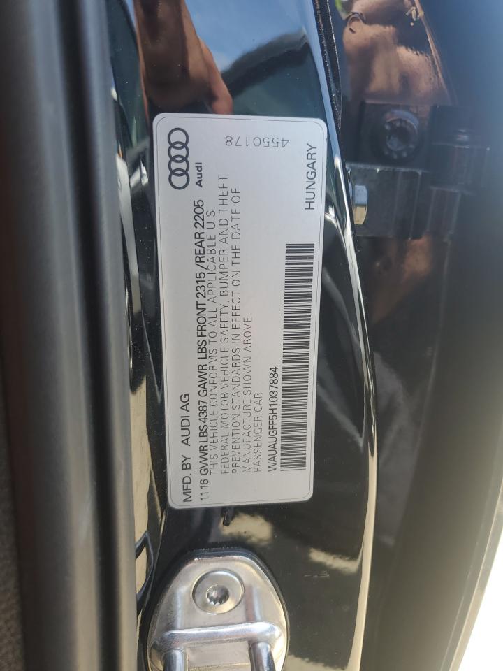 2017 Audi A3 Premium VIN: WAUAUGFF5H1037884 Lot: 56210105