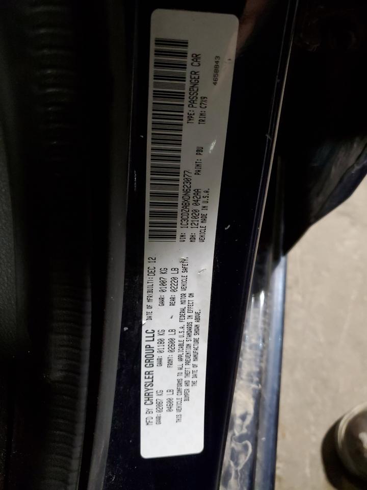 2013 Dodge Avenger Se VIN: 1C3CDZABXDN623077 Lot: 55931285
