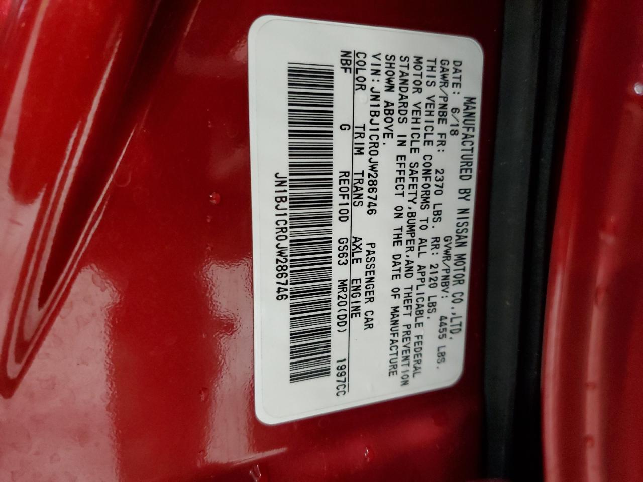 2018 Nissan Rogue Sport S VIN: JN1BJ1CR0JW286746 Lot: 57705075