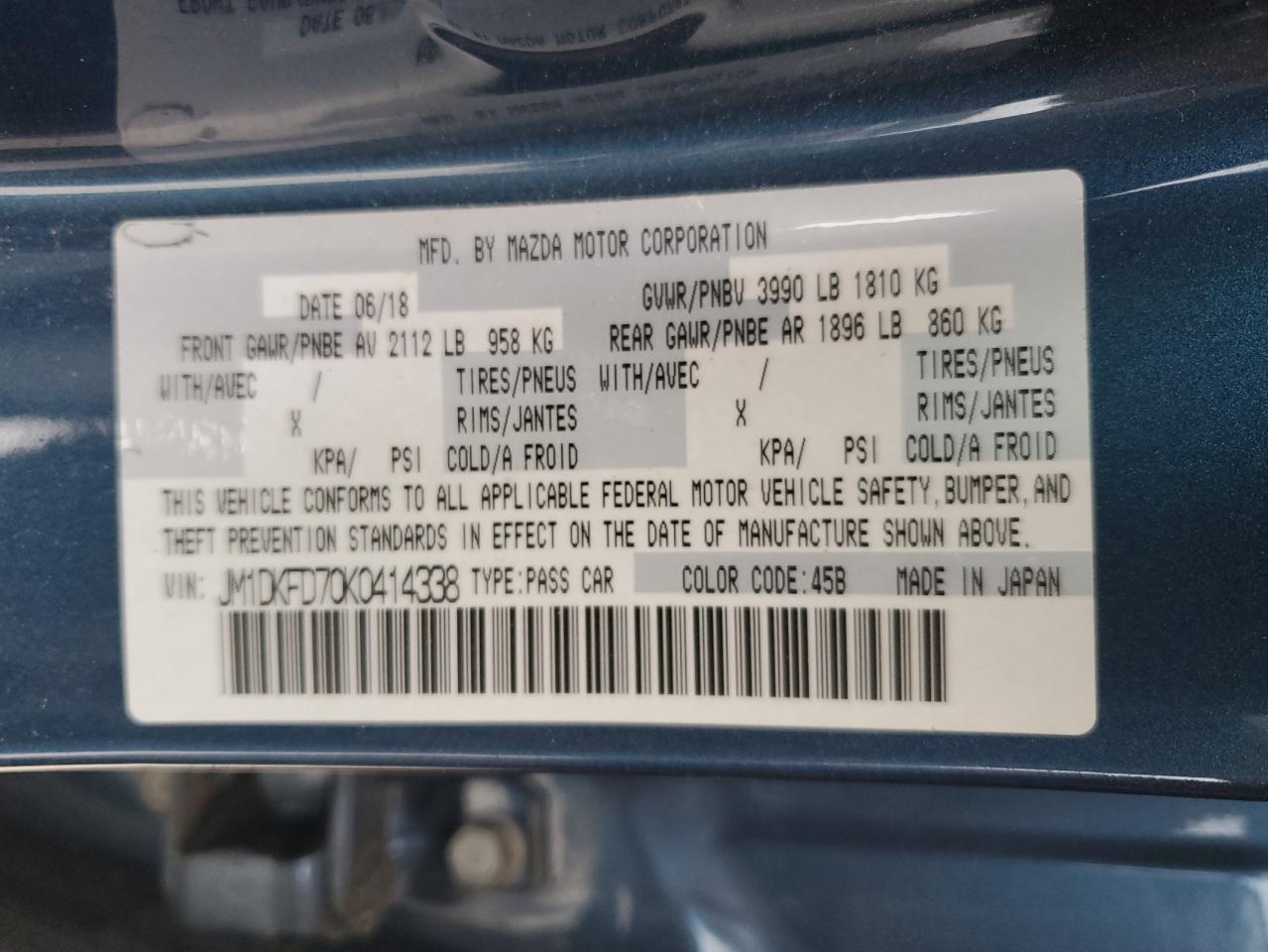 2019 Mazda Cx-3 Grand Touring VIN: JM1DKFD70K0414338 Lot: 56371145
