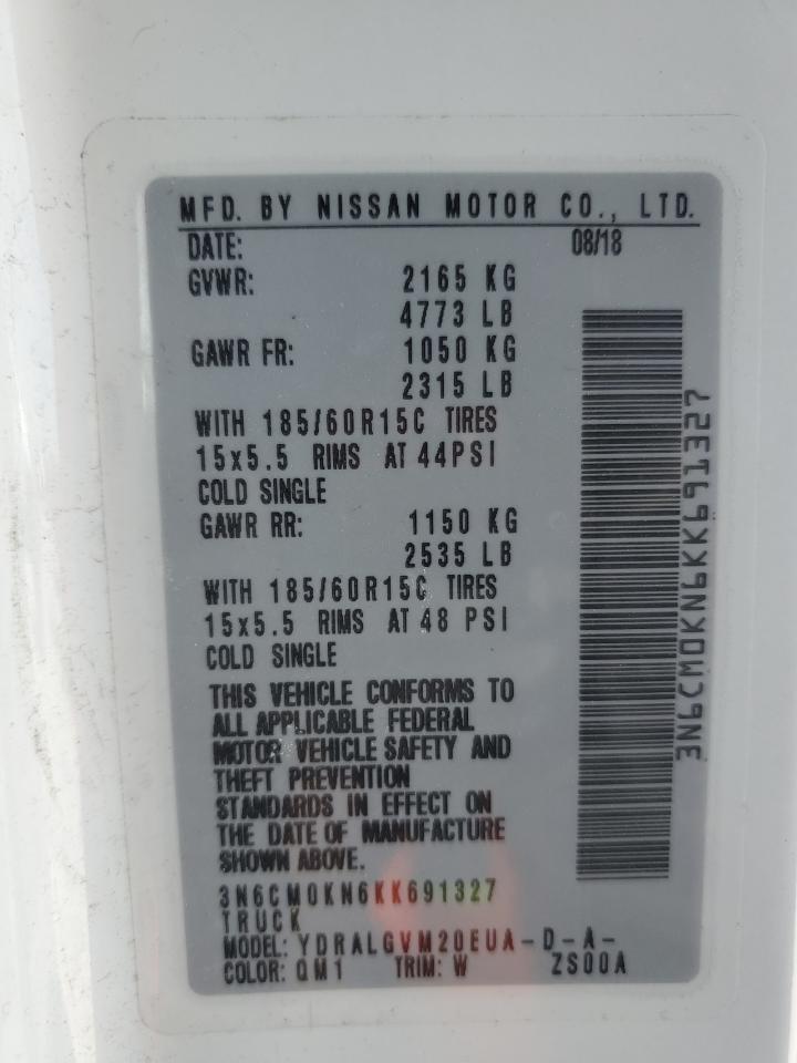 2019 Nissan Nv200 2.5S VIN: 3N6CM0KN6KK691327 Lot: 56600565