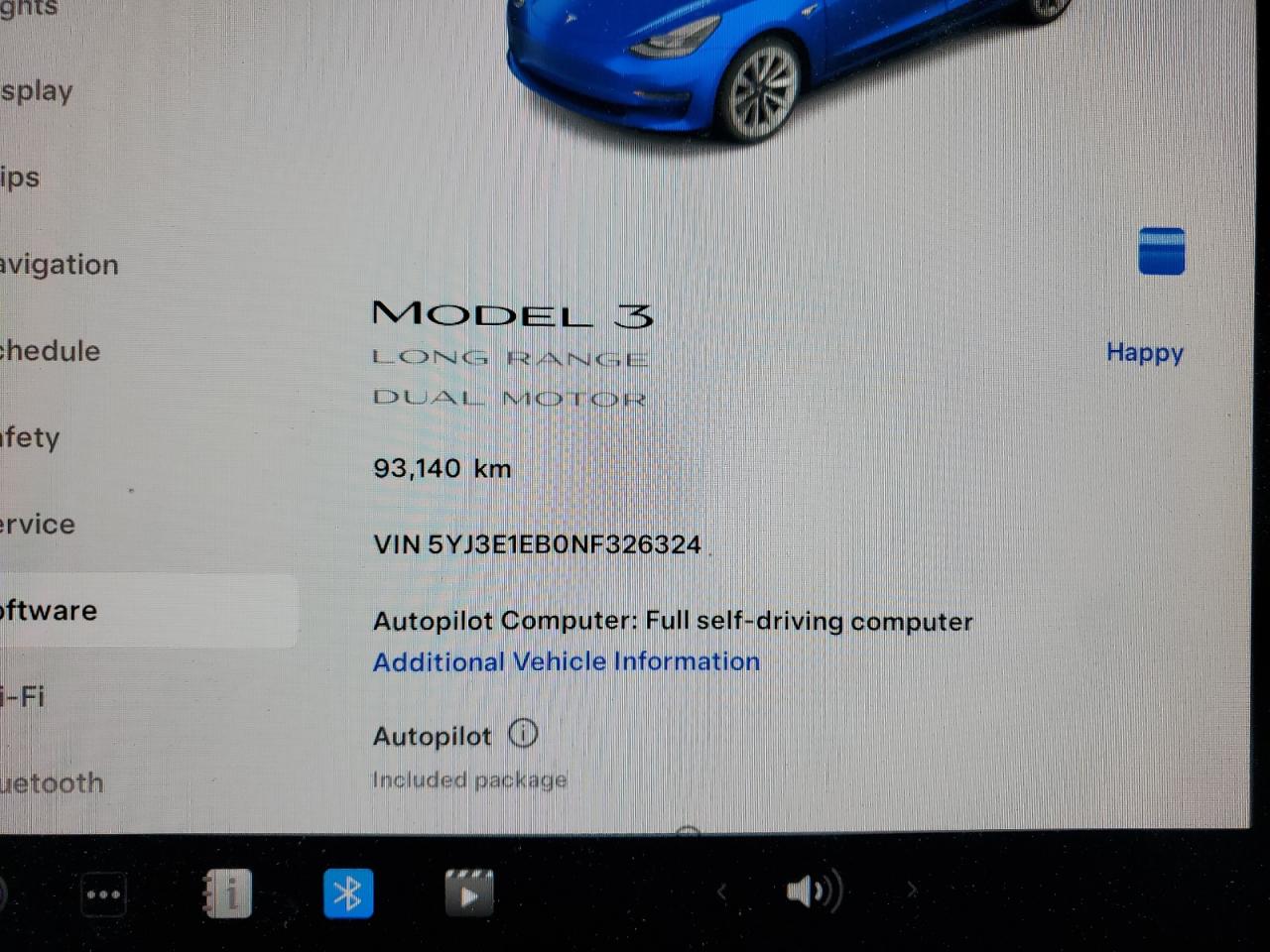 2022 Tesla Model 3 VIN: 5YJ3E1EB0NF326324 Lot: 57064945