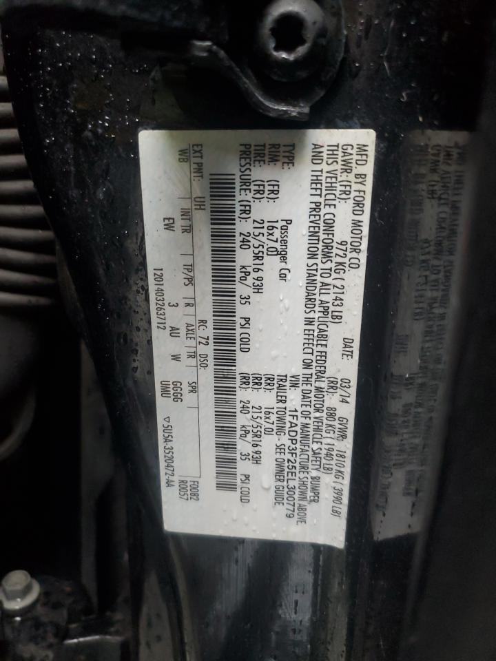 2014 Ford Focus Se VIN: 1FADP3F25EL300779 Lot: 56763655
