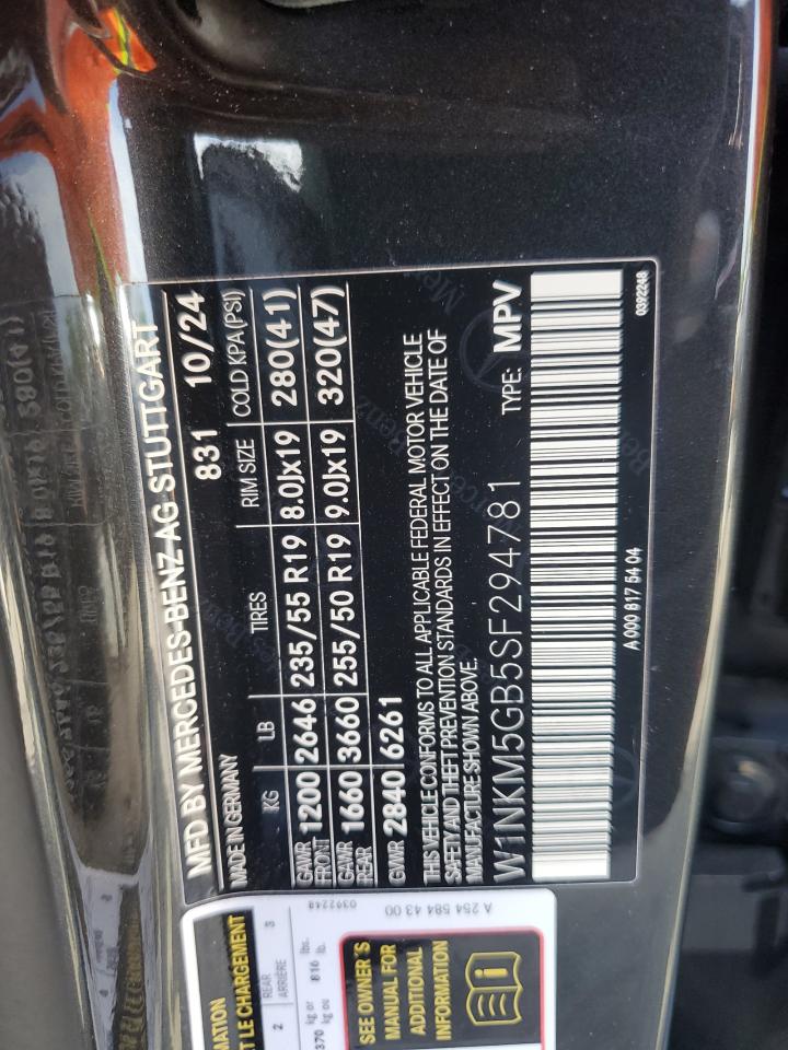 2025 Mercedes-Benz Glc 350E VIN: W1NKM5GB5SF294781 Lot: 57043175