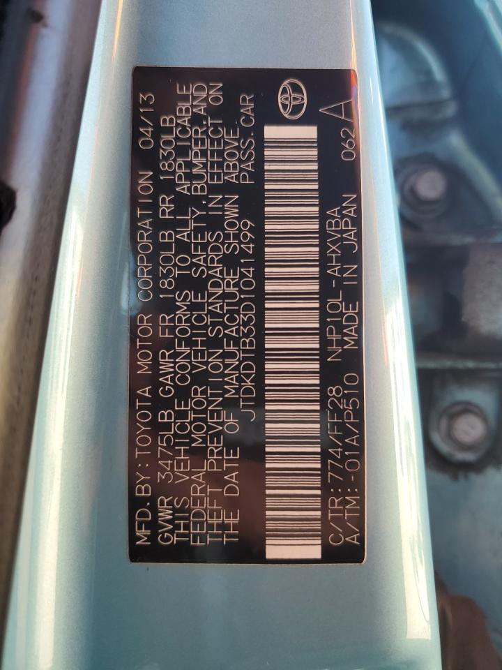 2013 Toyota Prius C VIN: JTDKDTB33D1041499 Lot: 57171775