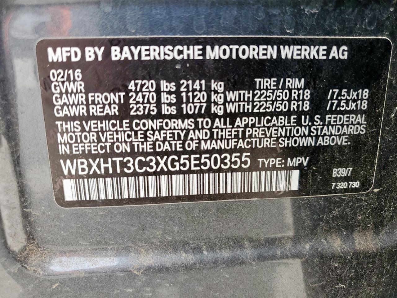2016 BMW X1 xDrive28I VIN: WBXHT3C3XG5E50355 Lot: 57352275