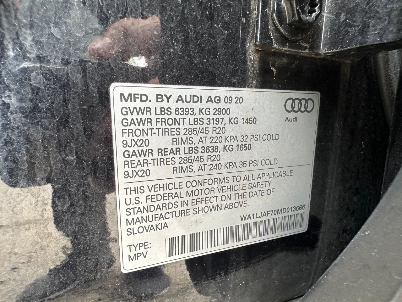 2021 Audi Q7 Premium Plus VIN: WA1LJAF70MD013666 Lot: 57488155