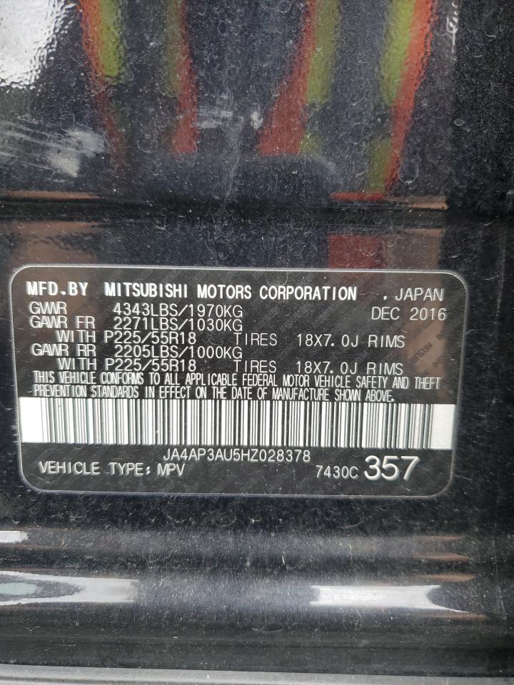 2017 Mitsubishi Outlander Sport Es VIN: JA4AP3AU5HZ028378 Lot: 56909965