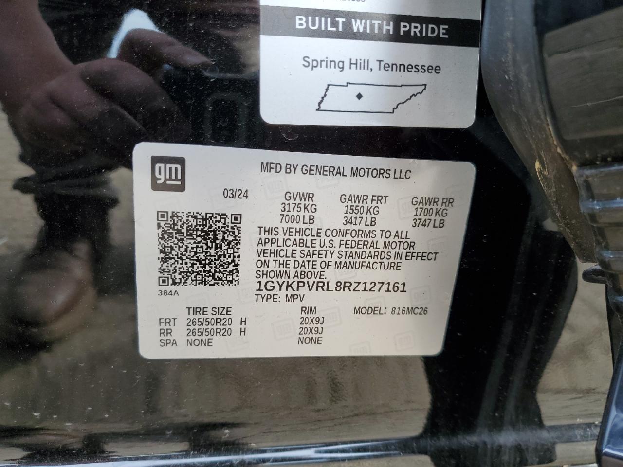 2024 Cadillac Lyriq Sport VIN: 1GYKPVRL8RZ127161 Lot: 58436505