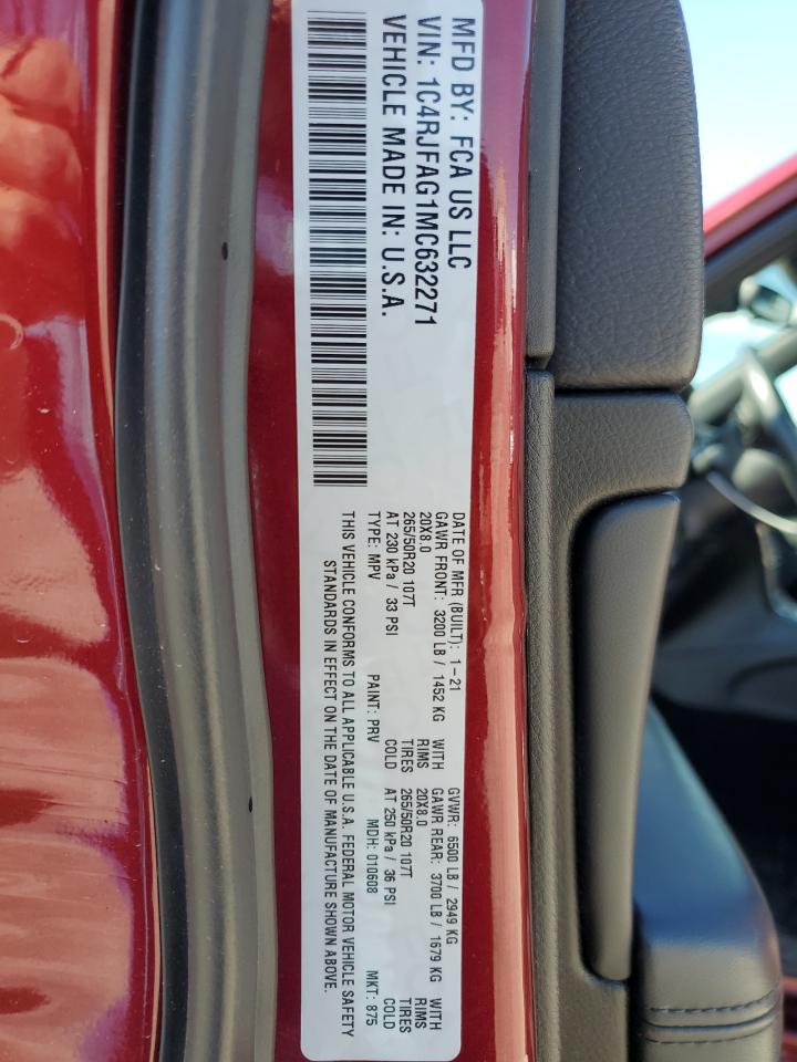 2021 Jeep Grand Cherokee Laredo VIN: 1C4RJFAG1MC632271 Lot: 56948385