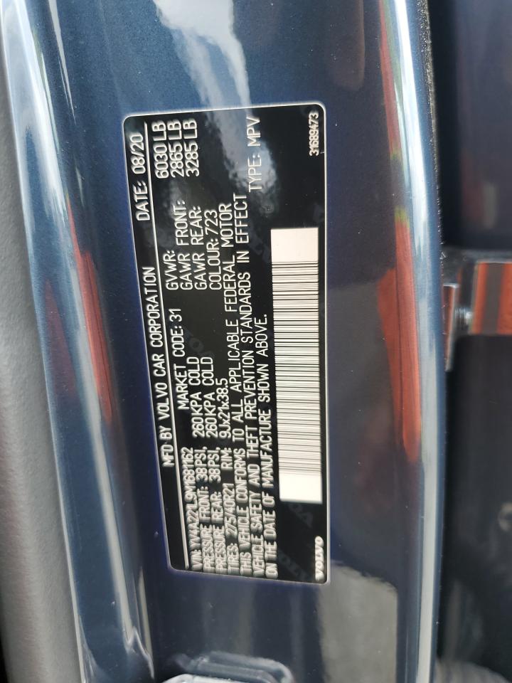 2021 Volvo Xc90 T6 Inscription VIN: YV4A221L9M1681162 Lot: 56593655