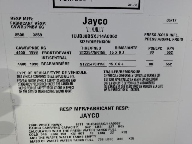 2018 JAYCO WHITE HAWK
