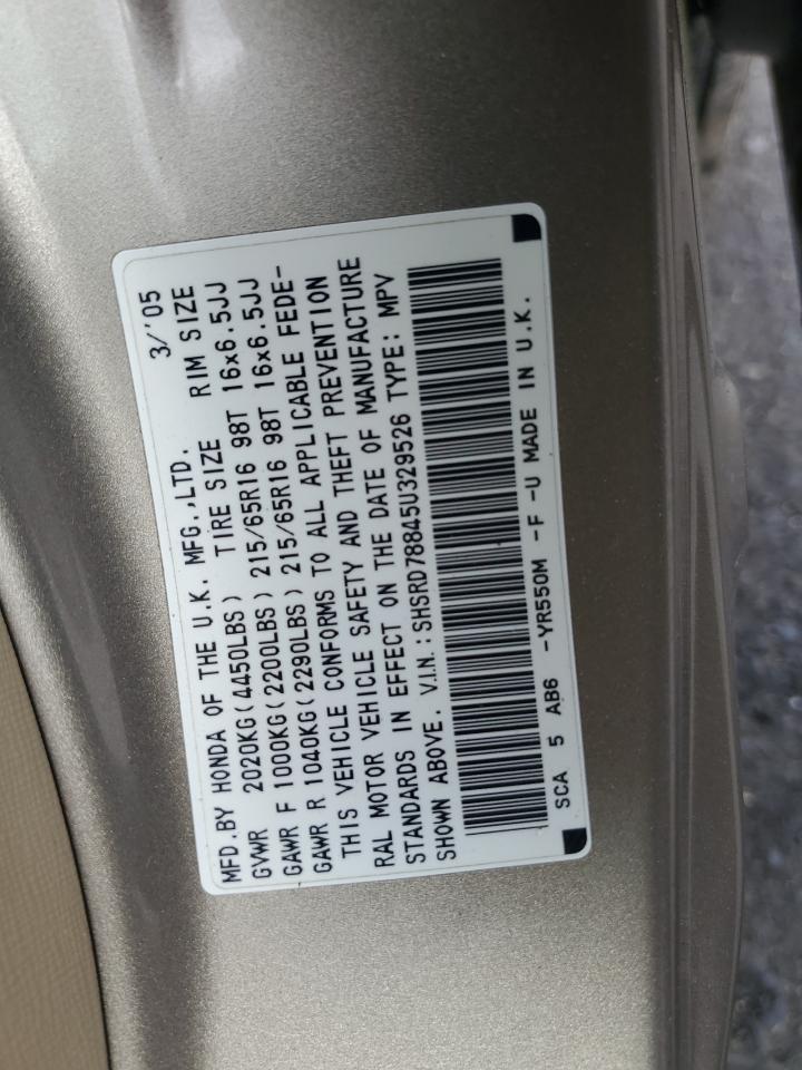 2005 Honda Cr-V Ex VIN: SHSRD78845U329526 Lot: 55357285