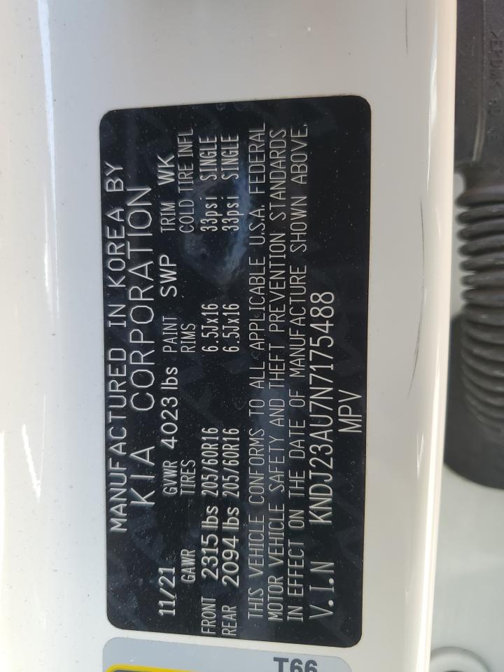 2022 Kia Soul Lx VIN: KNDJ23AU7N7175488 Lot: 58718525