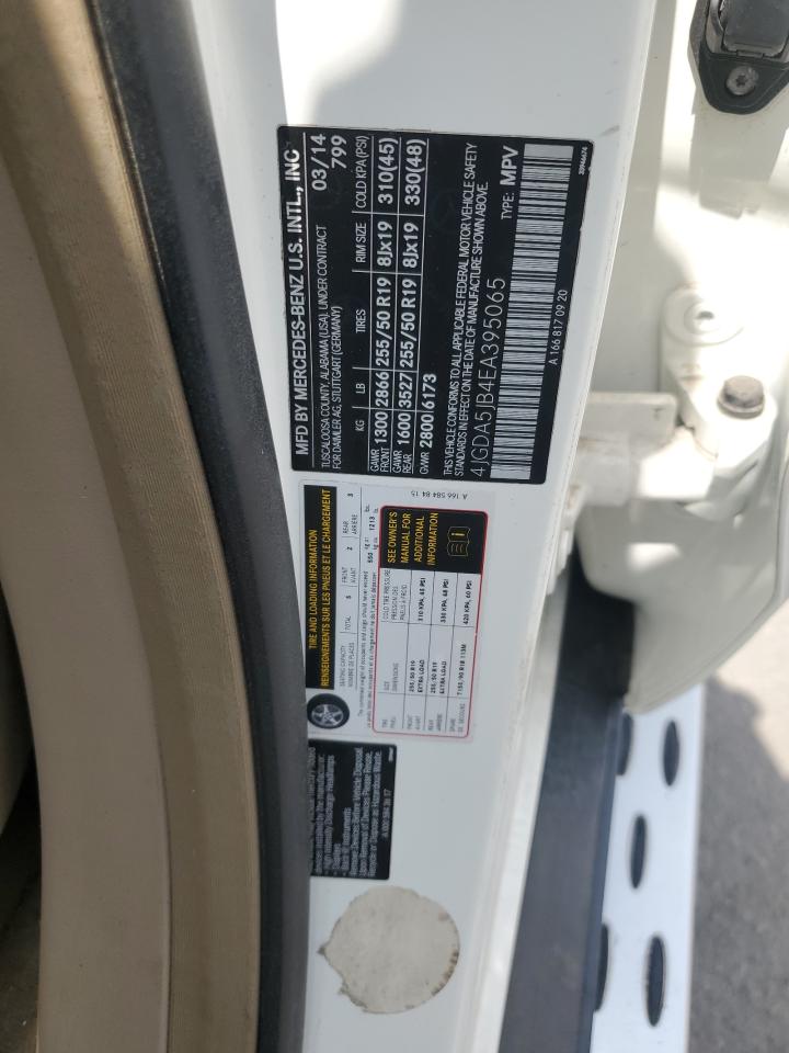 2014 Mercedes-Benz Ml 350 VIN: 4JGDA5JB4EA395065 Lot: 59011415