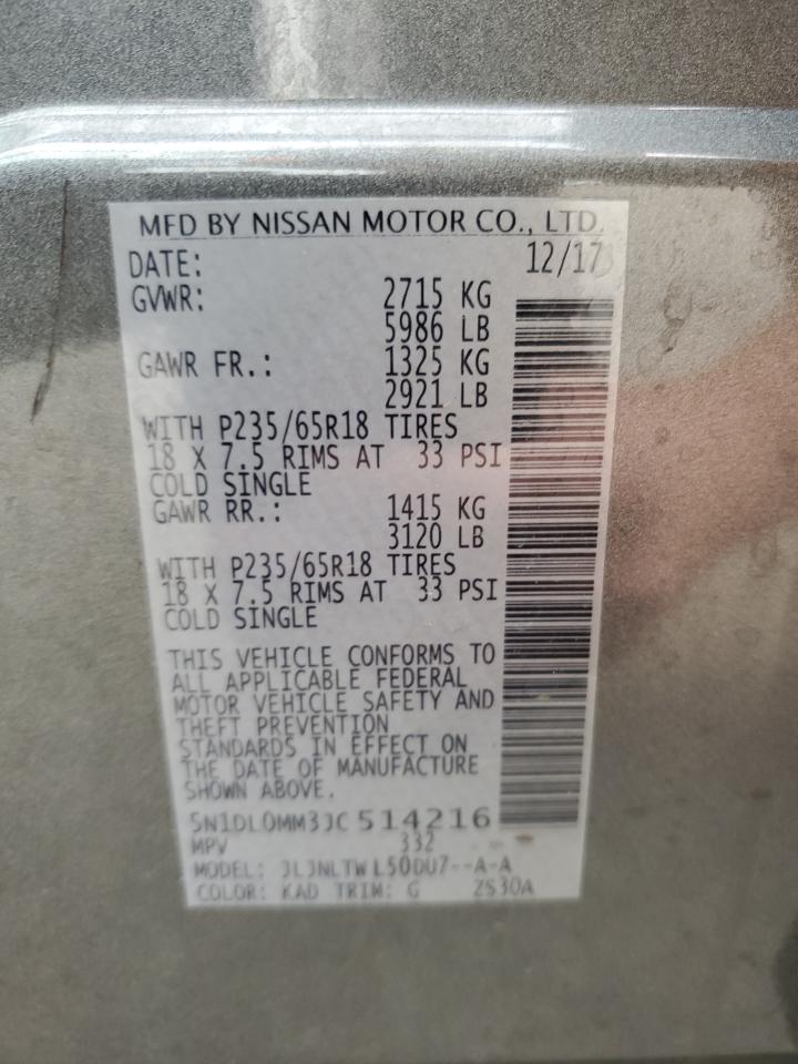 2018 Infiniti Qx60 VIN: 5N1DL0MM3JC514216 Lot: 57147935