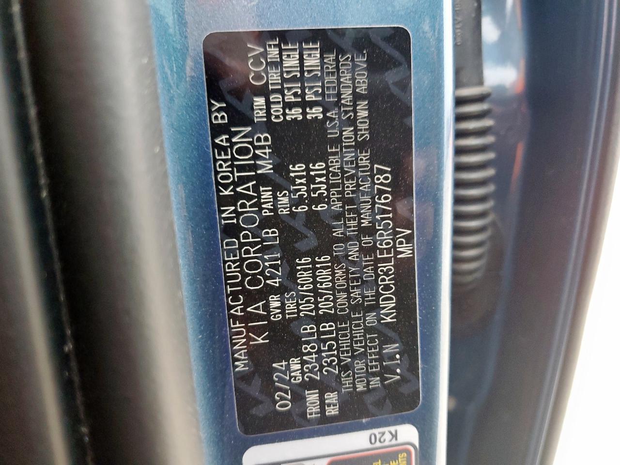 2024 Kia Niro Ex VIN: KNDCR3LE6R5176787 Lot: 56939025