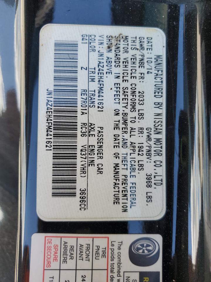 2015 Nissan 370Z Base VIN: JN1AZ4EH4FM441621 Lot: 58125755