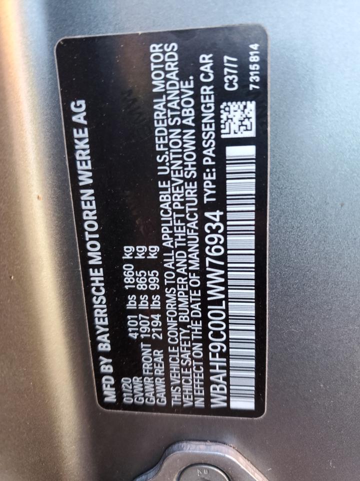 2020 BMW Z4 M40I VIN: WBAHF9C00LWW76934 Lot: 55810755