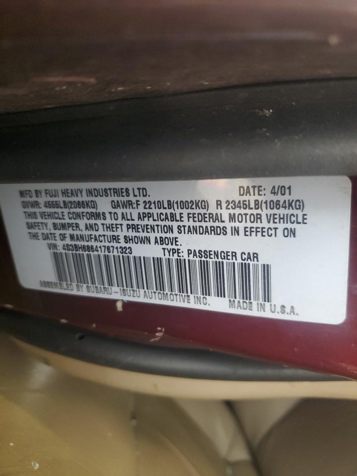 2001 Subaru Legacy Outback Limited VIN: 4S3BH686417671323 Lot: 73111864