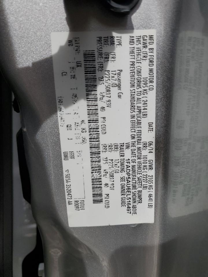 2014 Ford C-Max Se VIN: 1FADP5AU6EL516497 Lot: 57117845