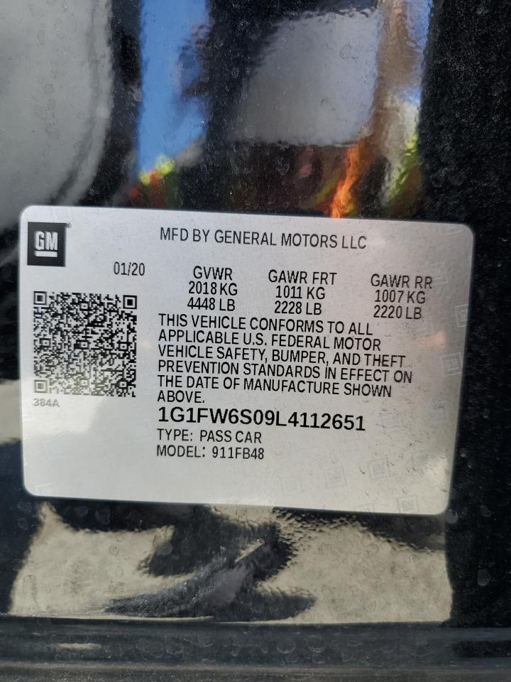 2020 Chevrolet Bolt Ev Lt VIN: 1G1FW6S09L4112651 Lot: 55336825