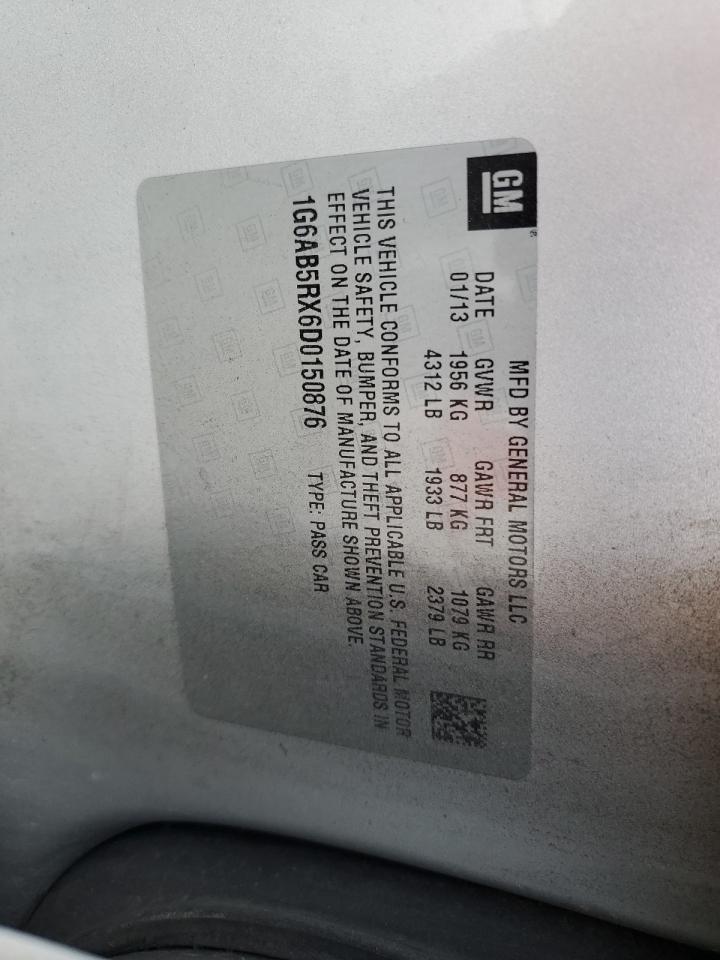 2013 Cadillac Ats Luxury VIN: 1G6AB5RX6D0150876 Lot: 54928695