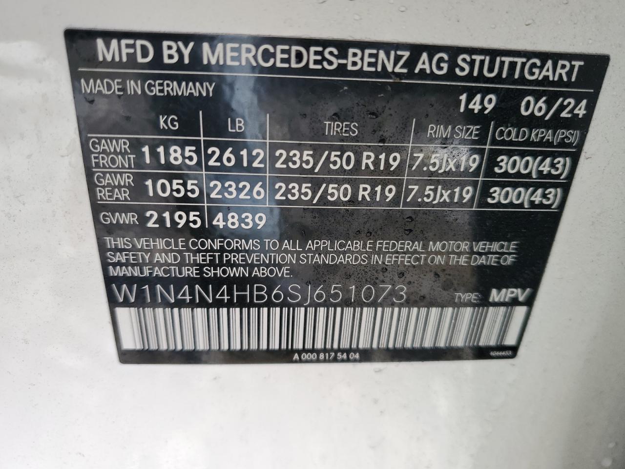 2025 Mercedes-Benz Gla 250 4Matic VIN: W1N4N4HB6SJ651073 Lot: 56144945