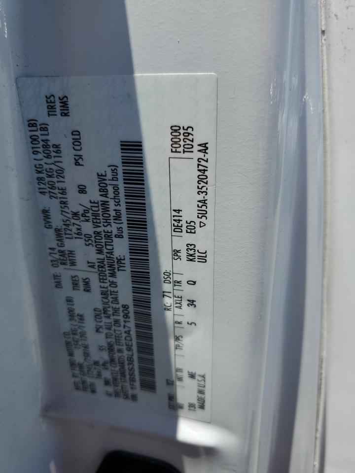 2014 Ford Econoline E350 Super Duty Wagon VIN: 1FBSS3BL9EDA71908 Lot: 57168455