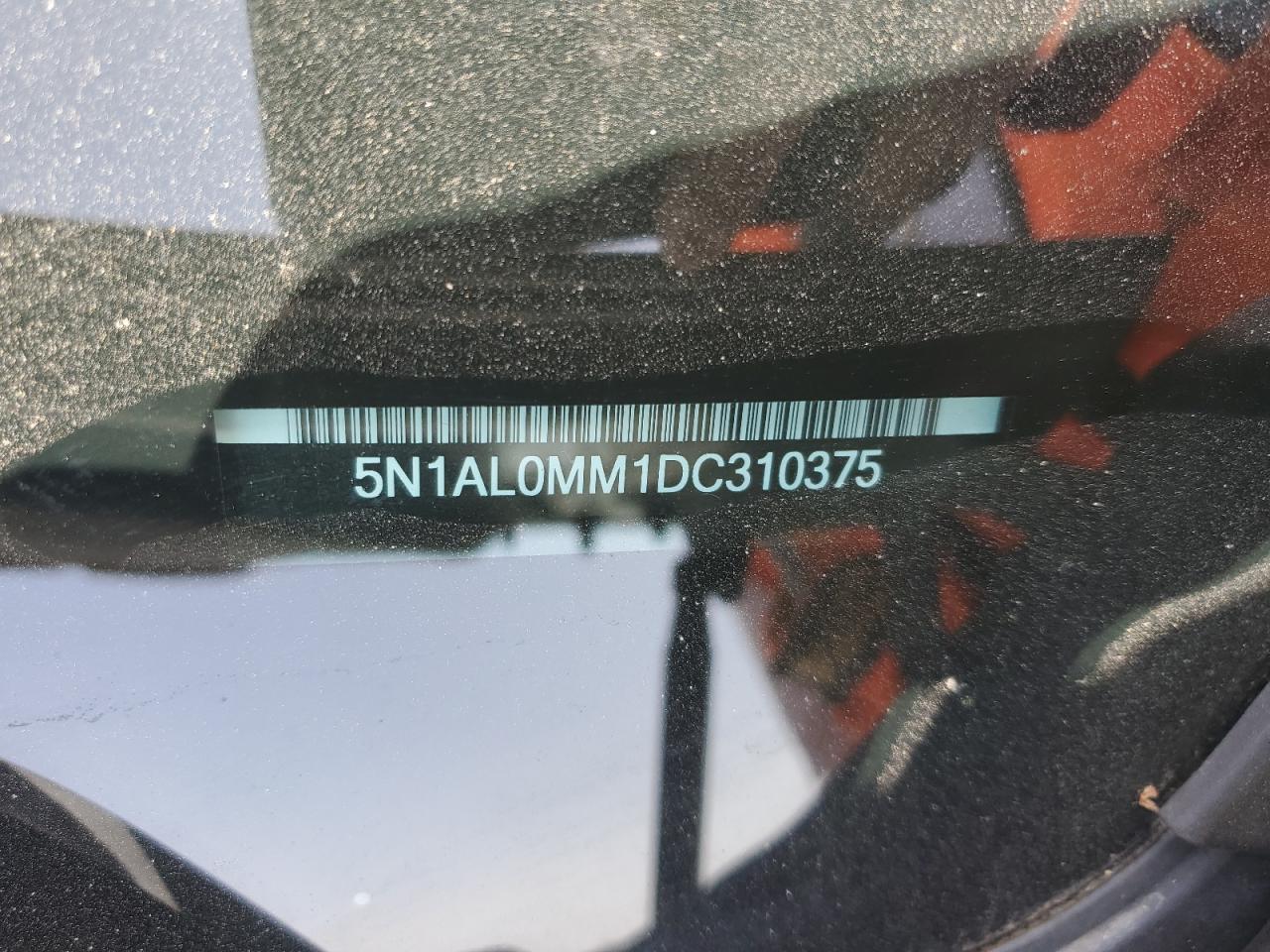 2013 Infiniti Jx35 VIN: 5N1AL0MM1DC310375 Lot: 57232475