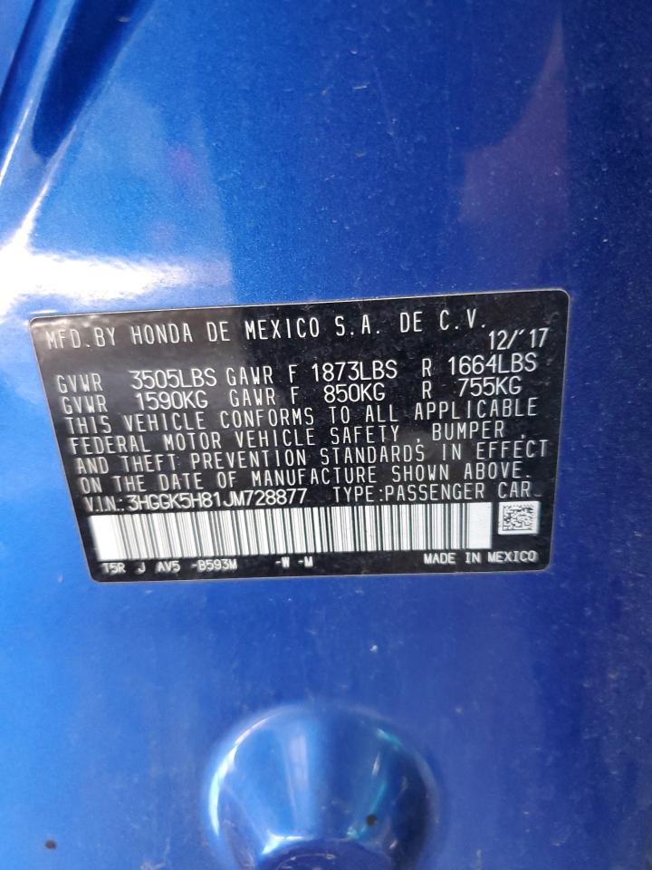 2018 Honda Fit Ex VIN: 3HGGK5H81JM728877 Lot: 57211285