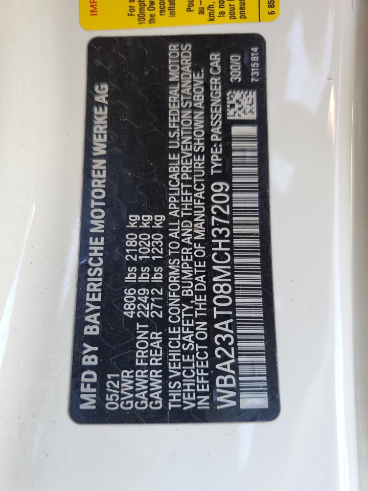 2021 BMW 430I VIN: WBA23AT08MCH37209 Lot: 55847705