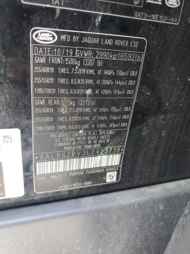 2020 Land Rover Discovery Se VIN: SALRG2RV3L2423718 Lot: 57251085