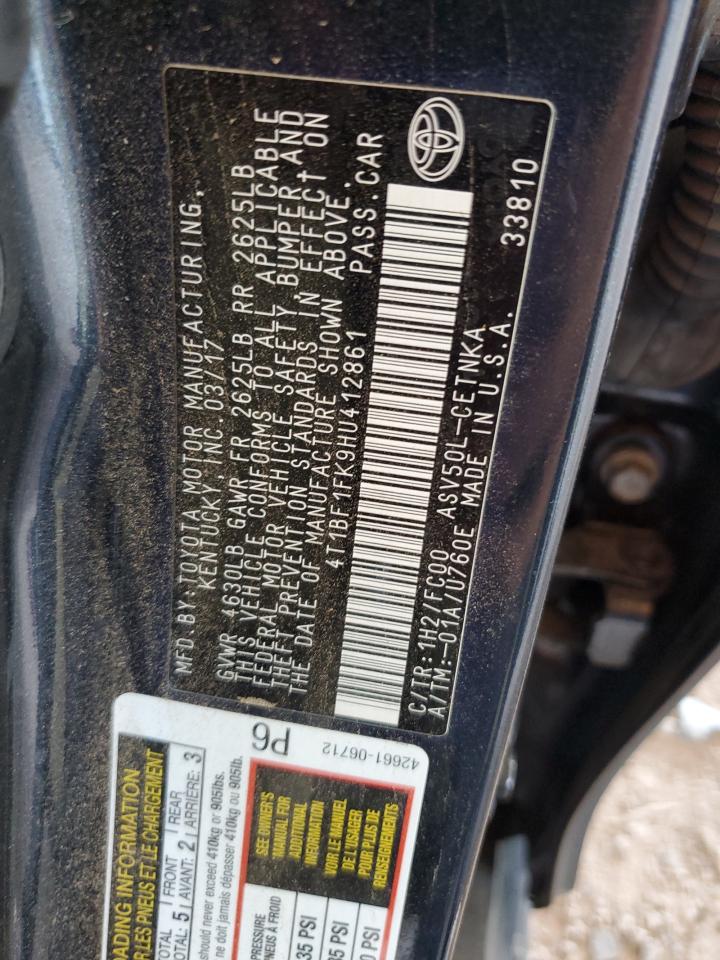 2017 Toyota Camry Le VIN: 4T1BF1FK9HU412861 Lot: 57127015