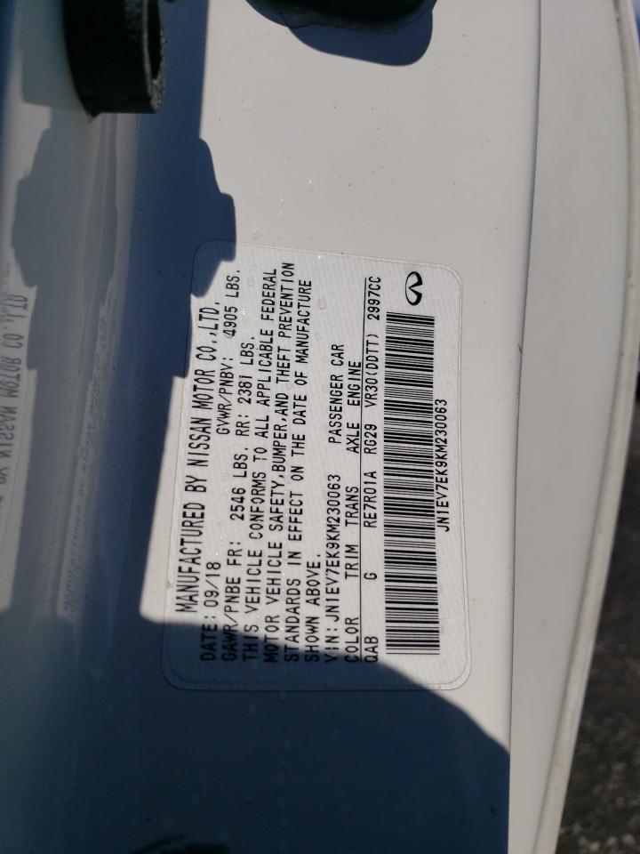 2019 Infiniti Q60 Pure VIN: JN1EV7EK9KM230063 Lot: 56892045