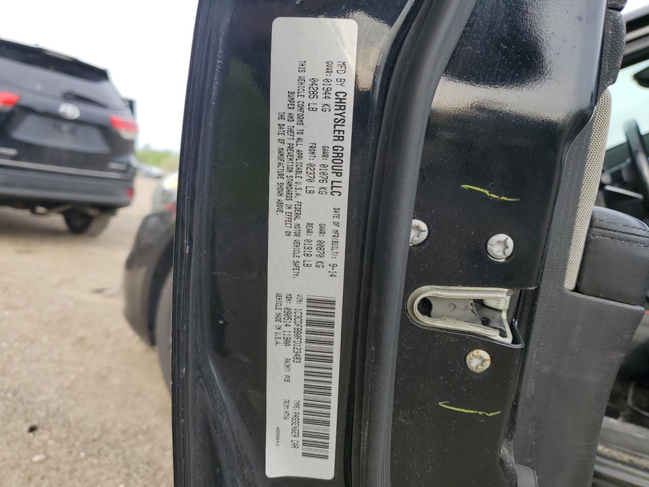 2015 Dodge Dart Sxt VIN: 1C3CDFBB0FD123483 Lot: 57774265