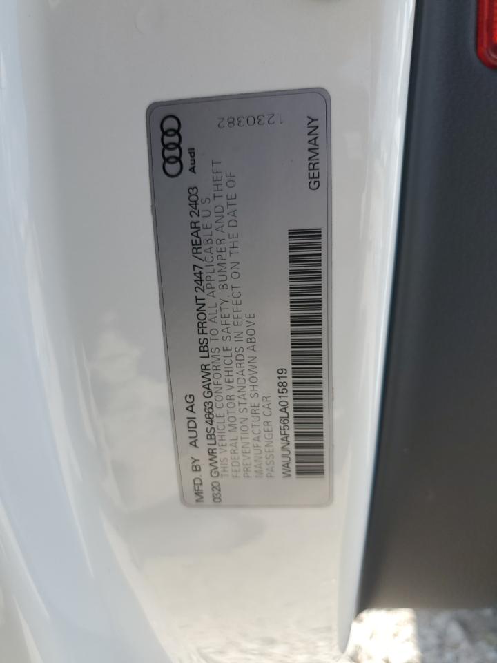 2020 Audi A5 Prestige VIN: WAUUNAF56LA015819 Lot: 56783125