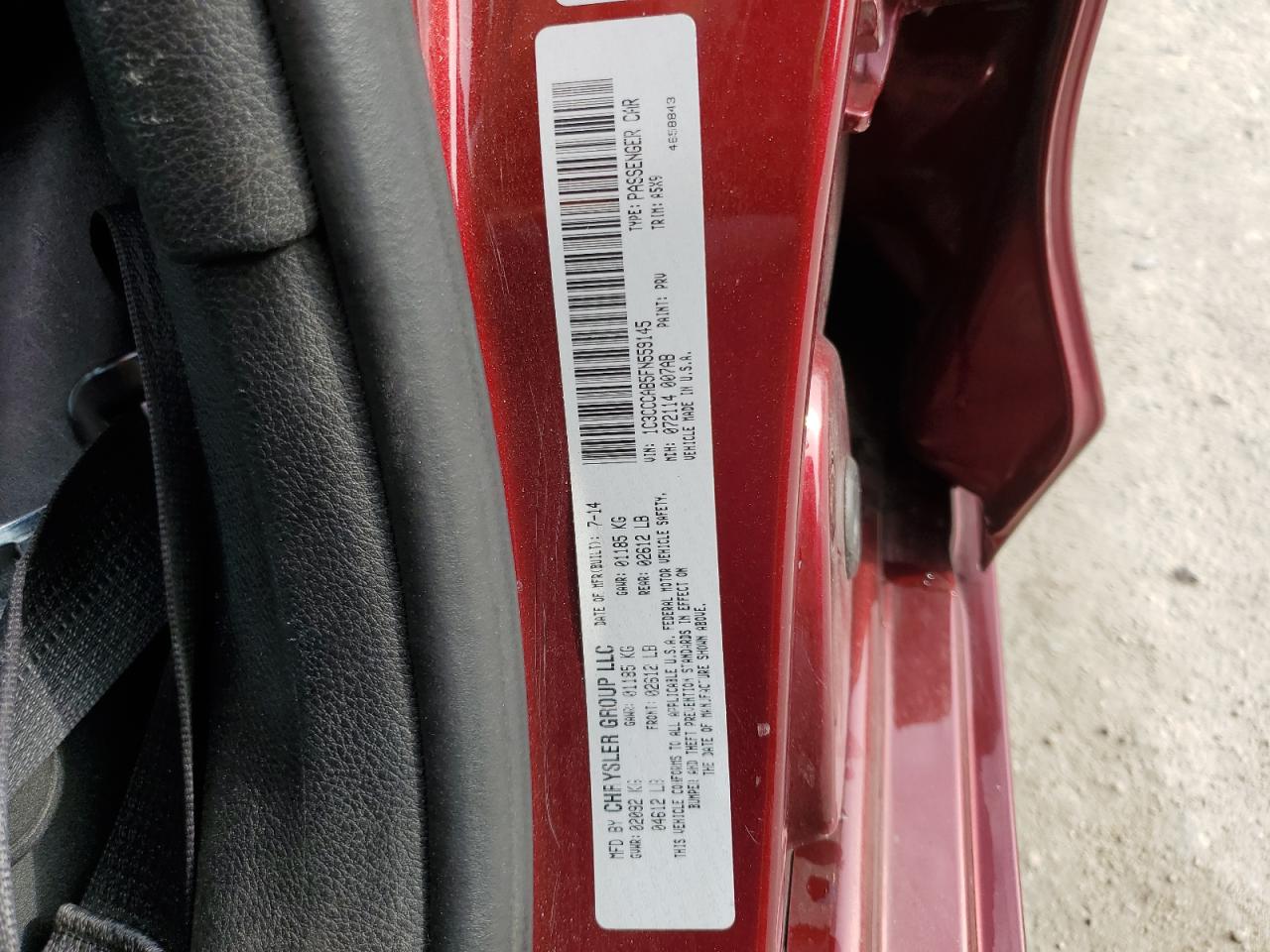 2015 Chrysler 200 Limited VIN: 1C3CCCAB5FN559145 Lot: 58125835