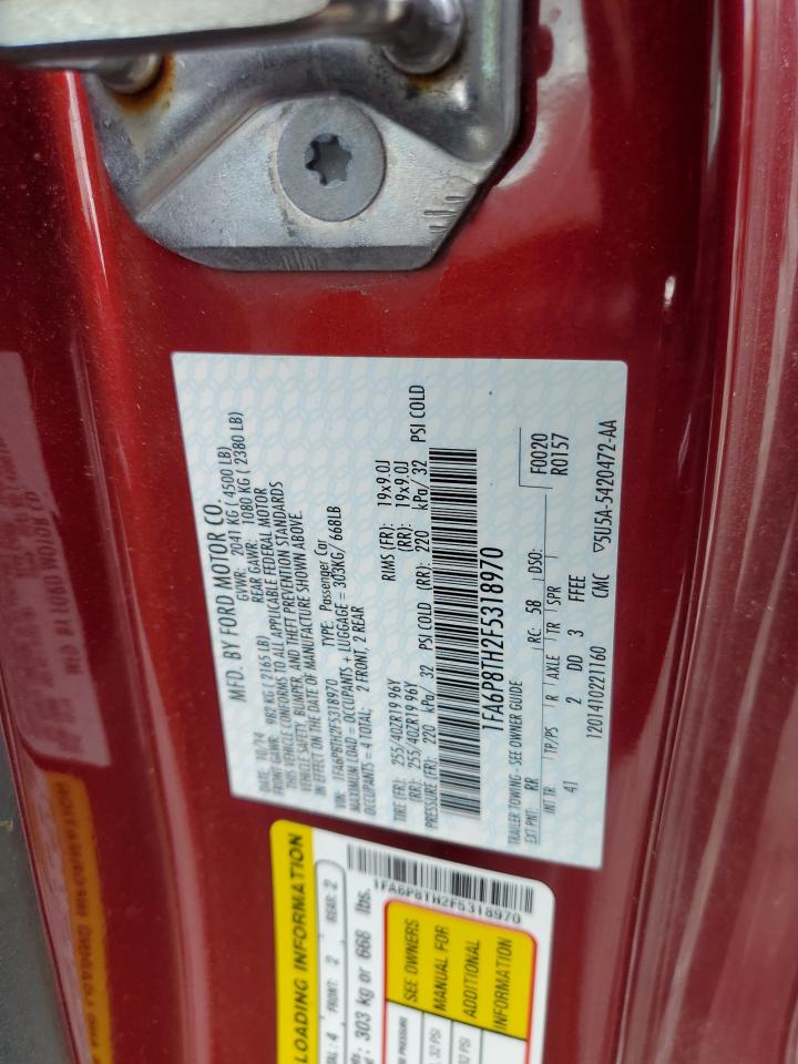 2015 Ford Mustang VIN: 1FA6P8TH2F5318970 Lot: 56796965