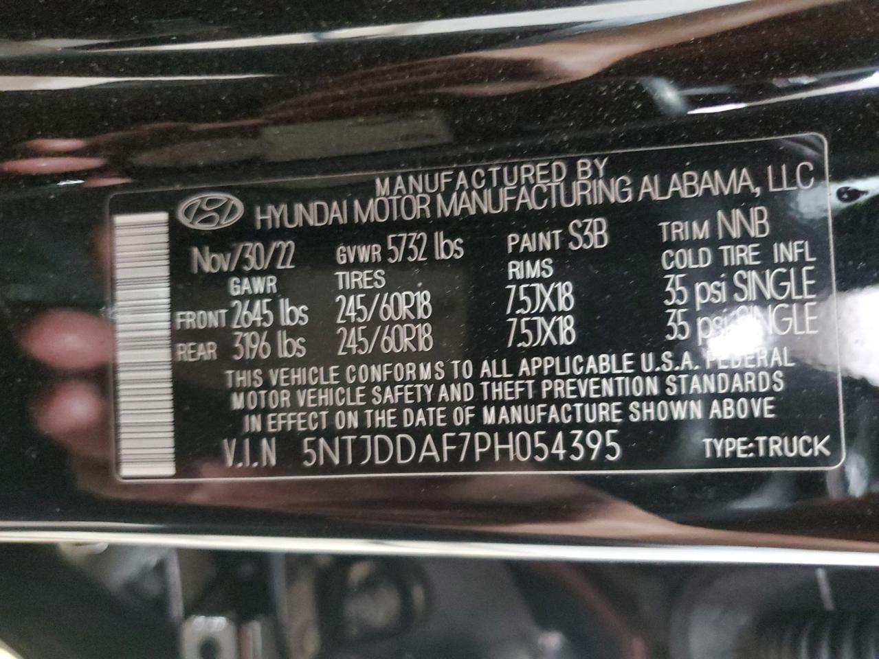 2023 Hyundai Santa Cruz Sel Premium VIN: 5NTJDDAF7PH054395 Lot: 55308615