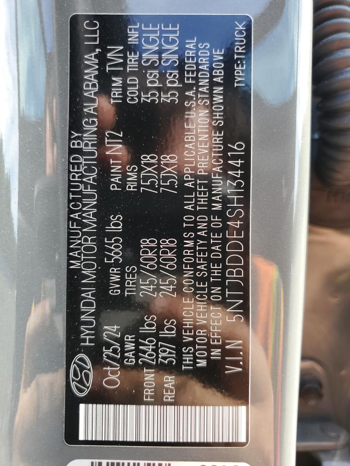 2025 Hyundai Santa Cruz Sel VIN: 5NTJBDDE4SH134416 Lot: 57036785