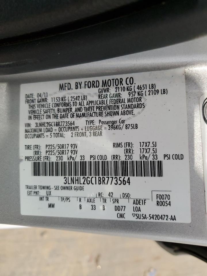 2011 Lincoln Mkz VIN: 3LNHL2GC1BR773564 Lot: 57058735