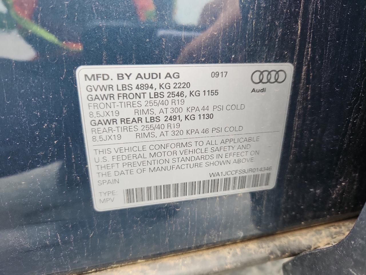 2018 Audi Q3 Premium Plus VIN: WA1JCCFS9JR014346 Lot: 57994735
