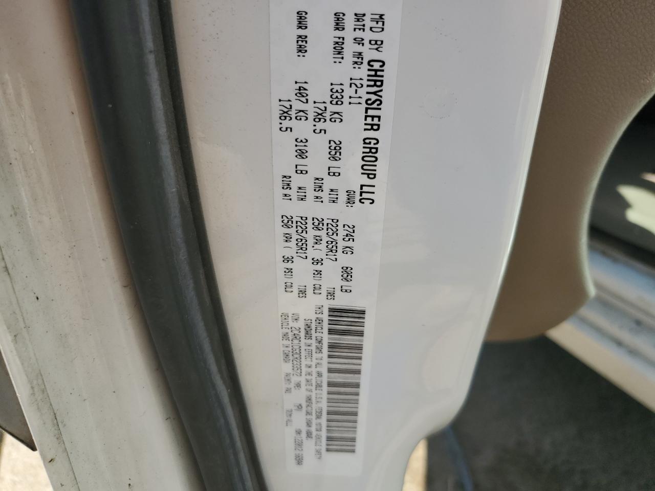 2012 Chrysler Town & Country Touring L VIN: 2C4RC1CG3CR233572 Lot: 57456495