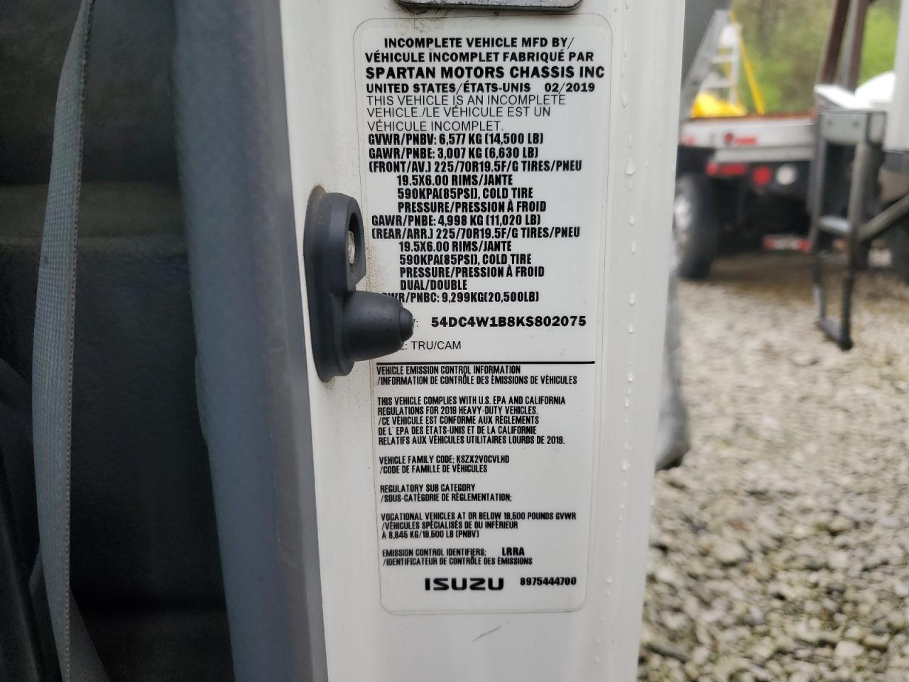 2019 Isuzu Npr Hd VIN: 54DC4W1B8KS802075 Lot: 55586525