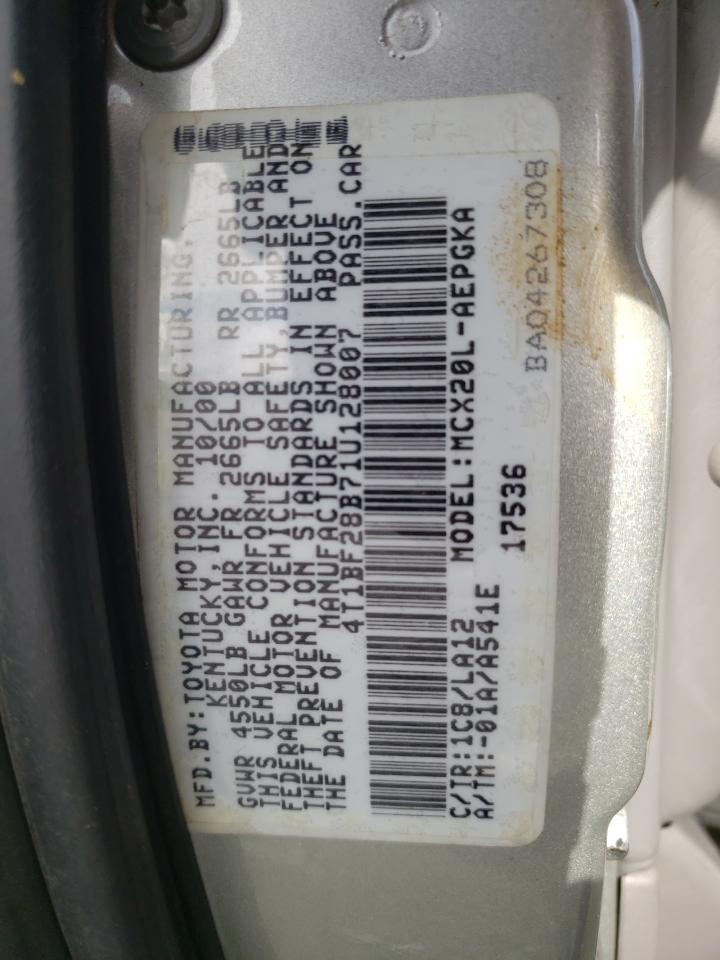 2001 Toyota Avalon Xl VIN: 4T1BF28B71U128007 Lot: 56205305