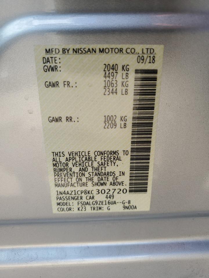 2019 Nissan Leaf S VIN: 1N4AZ1CP8KC302720 Lot: 56437385