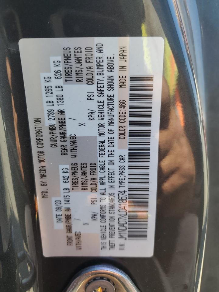 2020 Mazda Mx-5 Miata Grand Touring VIN: JM1NDAD7XL0418674 Lot: 59055205